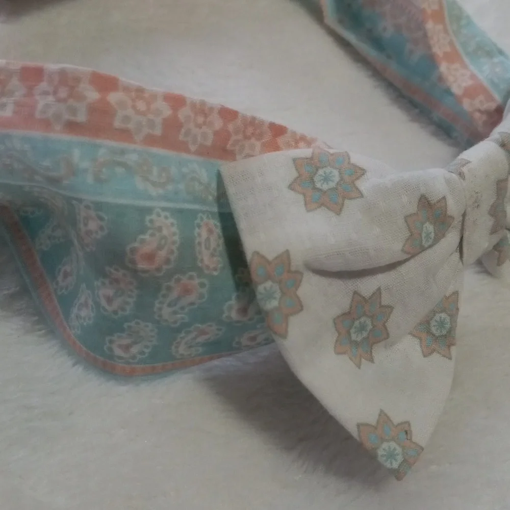 Joie Little Girl 3T Pink & White Floral Paisley Stretch Headband NWT